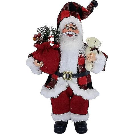 Père Noël assis, figurine de Père Noël debout, décoration traditionnelle, Père Noël Coll (1/5)
