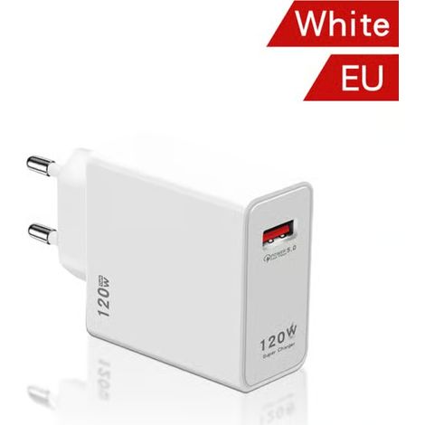 Chargeur rapide 120W Chargeur USB Puissance Blanc UE (1/3)