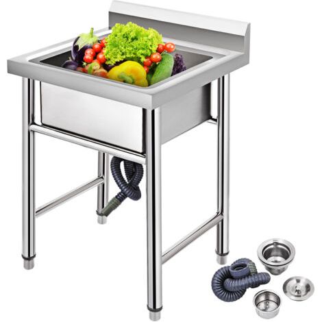 [JAMAIS UTILISÉ] Mophorn Lavello Commerciale in Acciaio Inossidabile non Magnetico 36,5 x 24 x 23,5 Pollici, Lavandino della Cucina con Scompartimento, Attrezzatura Completa del Lavandino di Preparazi