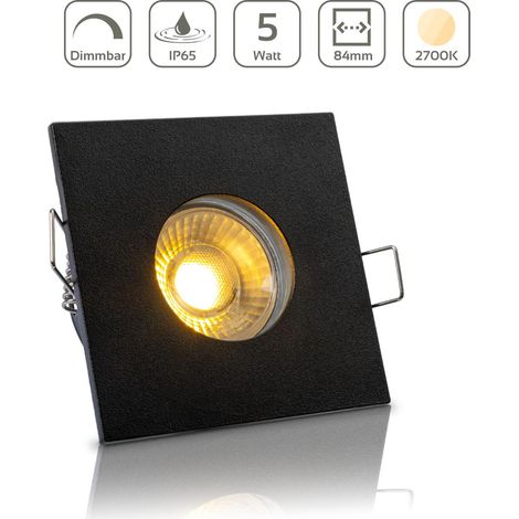 Einbauspot IP65 eckig - Farbe: Schwarz - LED Leuchtmittel: GU10 5W warmweiß dimmbar (1/5)