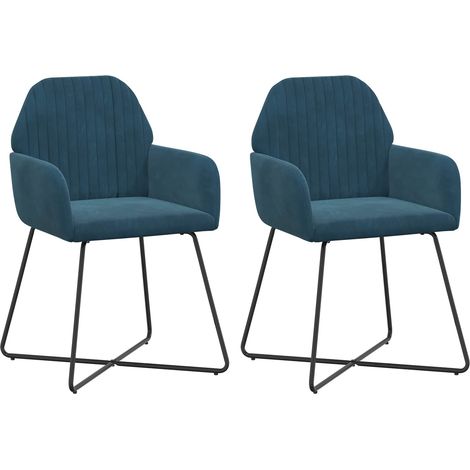 Esszimmerstühle 2 pcs Samt (V) Blau 55 x 50 x 84 cm vidaXL (1/5)