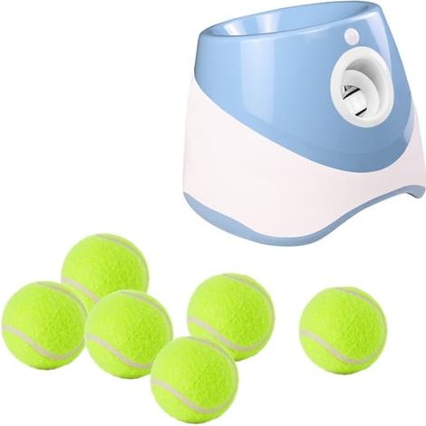 Lanceur de balles automatique pour chien avec 3/6/9 balles, machine résistante pour chiens de petite et moyenne taille, bleu (1/5)
