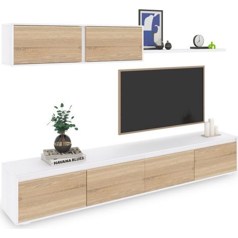 Salón Arlet Blanco Artik (Blanco Mate) - Roble Canadian (ancho) x 43cm (alto) (1/5)