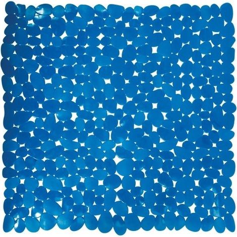 Tapis Fond de douche PVC GALETS 53x53cm Bleu Marine MSV (1/5)