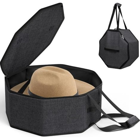 Caja para sombreros de viaje y almacenamiento, estuche plegable para sombreros, organizador de sombreros de vaquero para armario