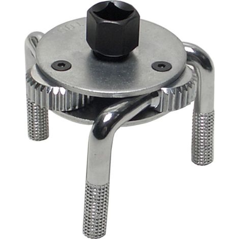 Bgs Technic – Clé à filtre 3 griffes pour filtres à huile Ø 80 - 135 mm – Acier à outils – Traitement chromé – Adaptateur carré femelle 12,5 mm