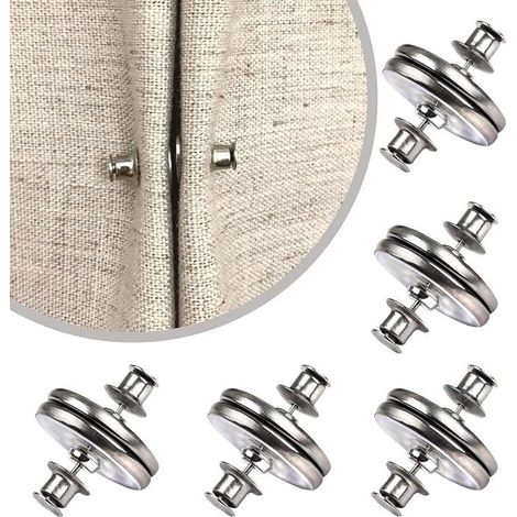 5 paires Embrasses à rideaux, Aimants Bouton De Rideau, Fermeture Magnétique Ronde pour empêcher la lumière de fuir (1/5)