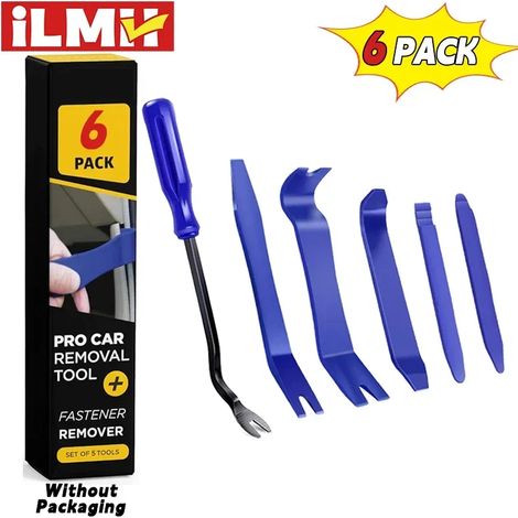 Kit d'outils de démontage automobile (5 pièces bleues, version améliorée) : kit en plastique pour clips de porte, garnitures, autoradio, tableau de bord et système audio. Kit de démontage, d'installat (1/5)