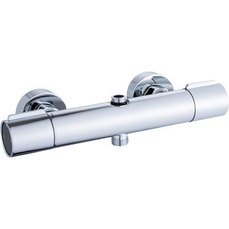 2-way thermostatic shower mixer (round, copper, with anti-scald device and temperature indicator) (1/5)