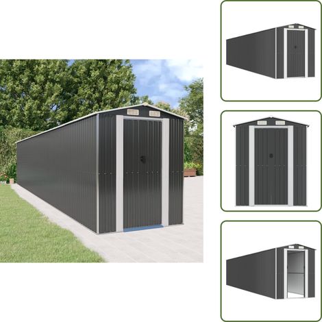 Geräteschuppen Anthrazit 192x1021x223 cm Verzinkter Stahl - Gartenschuppen - Gerätehaus - Werkzeuglager - Außenaufbewahrung - Gartenorganisation (1/5)