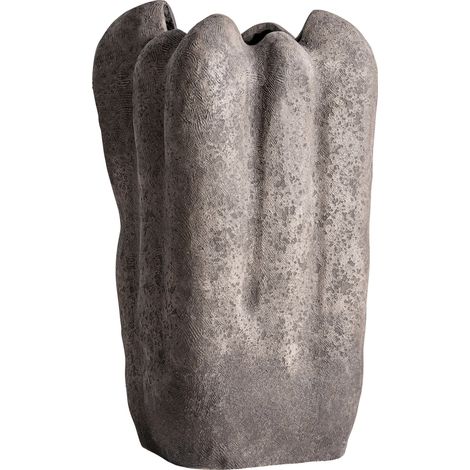 Vase amphore contemporain en ciment fibré - gris (1/2)
