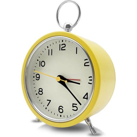 Carming - Petit réveil - Réveil vintage - Horloge sphérique en verre - Mouvement à quartz silencieux - Veilleuse intégrée - Cadre en métal - Chiffres arabes dorés - Design décoratif polyvalent - 1 piè (1/5)