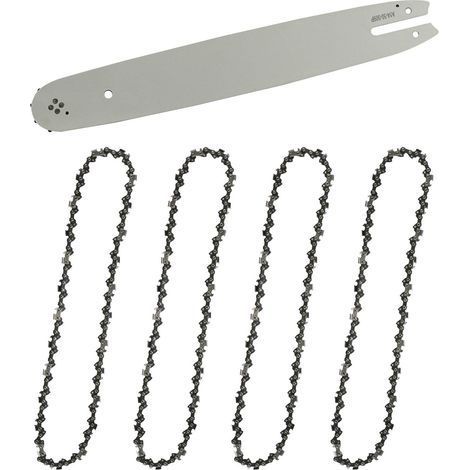 Guide-chaîne & 4 Chaînes de tronçonneuses,Guide tronçonneuse 35cm,Chaînes de tronçonneuses à gouges carrées 3/8" 1,3 mm 50 maillons longueur compatible avec STIHL (1/5)