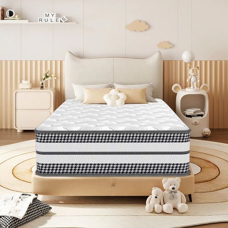 Matelas 90x200 cm épaisseur 25cm, YIDATONG - Premium - Hybride: Ressorts ensachés Mousse à mémoire de forme Latex, fermeté modérée, 7 Zones, Respirant, Hypoallergénique, antibactérien, Anti-acarien