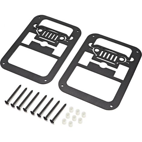 2 protections noires pour feux arrière, cache-optique de feu stop, compatible Jeep Wrangler JK 2007-2017 (1/5)