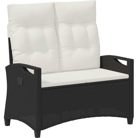 Maison Exclusive - Gartenbank mit Kissen Schwarz und Creme 105 x