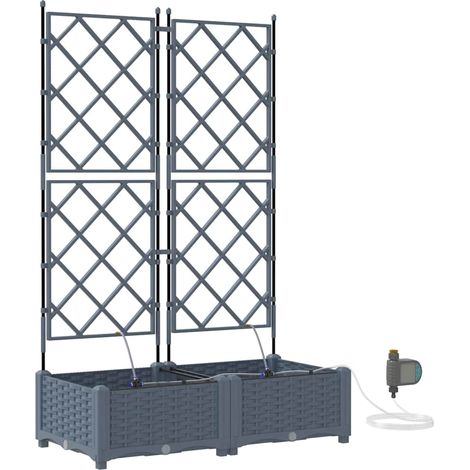 Maison Exclusive - Vaso da giardino 2 pcs Grigio Chiaro 80 x 40 x 126 cm Plastica