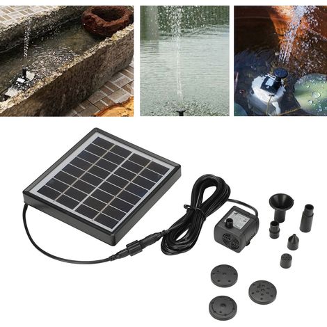 Hocheffiziente 2-W-Solar-Springbrunnenpumpe (schwarz) für Garten, Vogeltränke und kleine Teiche (1/5)