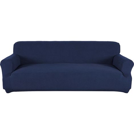 Stretch-Spandex-Sofabezug, 3-Sitzer-Sofabezüge für das Wohnzimmer, rutschfester Couchbezug mit elastischer Unterseite, marineblauer Sofa-Schonbezug, Möbelschutz für Hunde, Katzen, Marineblau