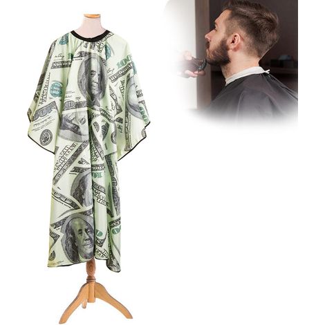 Cape de coiffure rétro pour barbier, réutilisable, antistatique, idéale pour coupe de cheveux, salon et soin de la barbe. (1/5)