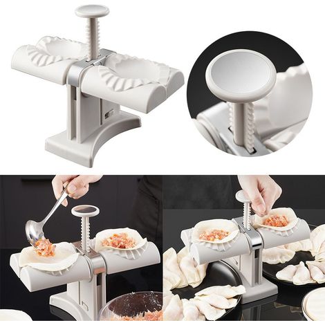 Moule à ravioli acier inoxydable double tête pour cuisine (1/4)