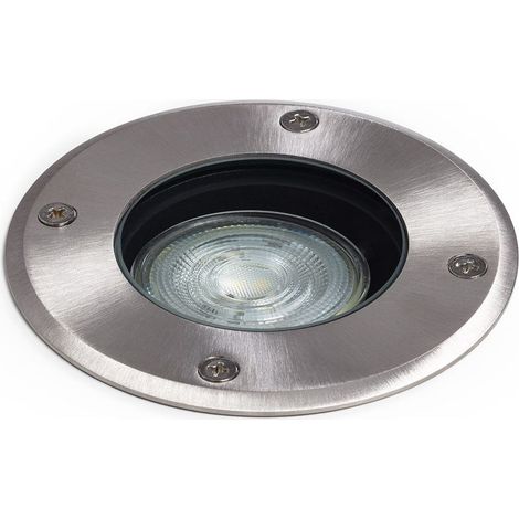 – Spot encastrable extérieur rond inox – Pour ampoule GU10 – Éclairage décoratif pour jardins et allées – Résistant aux intempéries (1/5)