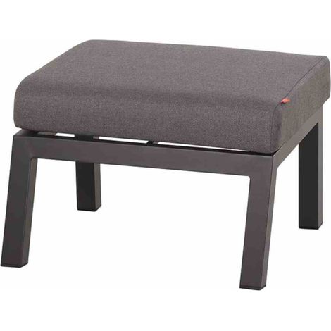 Siena Garden Lounge-Hocker Lindos Aluminium anthrazit/Ranotex grau Fußhocker (1/2)