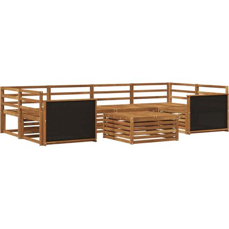 Outdoor Sofa Set 7 pcs Natural Solid Acacia Wood vidaXL (1/5)
