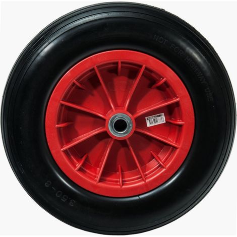 Roue Increvable Brouette 14'' Alésage 20 mm 360 x 85 mm Rouge (1/4)