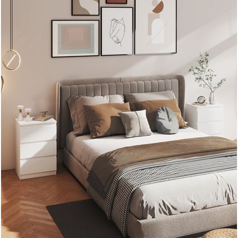 Set di 2 comodini con 3 cassetti, 40 x 30 x 59,5 cm, bianco HAVRYA (1/5)
