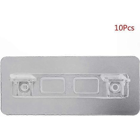 Piton Support d'Étagère Adhésif, Crochet de Séparation pour Placard, Fixation de Panneau Résistante, Lot de 10, Charge Lourde (1/4)