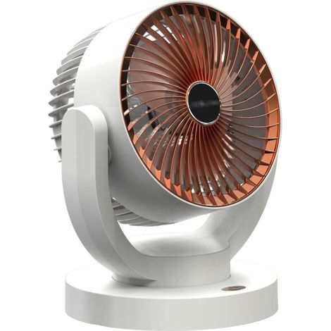 2 Pack Warm Air Table Fan, Small Oscillating Desk Fan, Ultra-Quiet Operation, Mini Travel Fan for Bedroom, Home, Office (1/4)