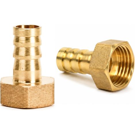 Lot de 2 douilles de tuyau en laiton 1/2" - Raccord de tuyau 12 mm (1/5)
