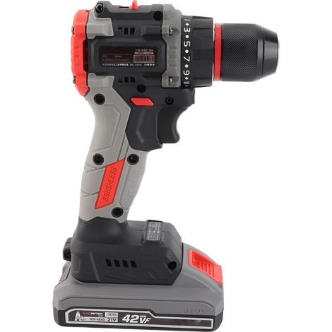 Perceuse visseuse sans fil 21V avec batterie et chargeur, couple 55 Nm, 20+1 réglages, 2 vitesses variables, kit embouts, LED, ensemble outillage électrique (1/5)