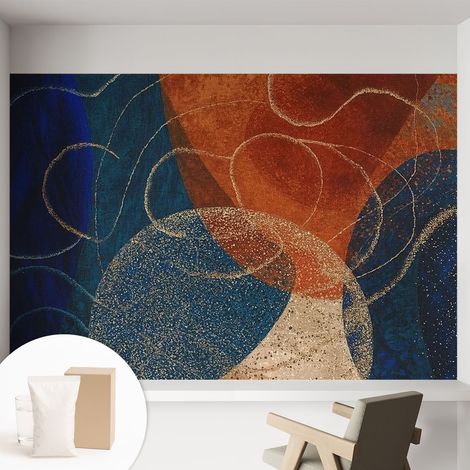 Carta Da Parati Non Tessuto - Con Colla Gratuita - Con Motivi Moderni - Design Elegante Per Pareti Forme colorate 152x104 cm (1/5)