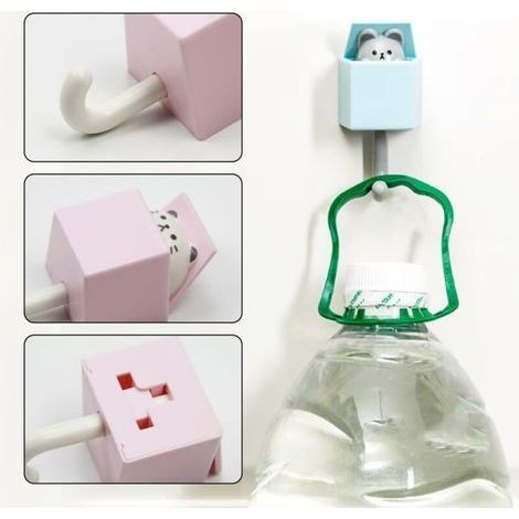 HONORNIC - Crochets Muraux, Animaux Crochet Adhesif Mignon Crochet, Créatif pour Manteau Cat Hook, Rétractables Crochets Adhésifs Animal(4pcs) (1/4)