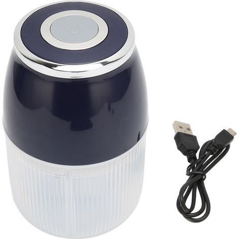 Elektrischer Knoblauchschneider mit 3 Klingen, leistungsstarkem Motor, multifunktional, USB-aufladbar, leise, für Fleisch, Dunkelblau-Silber (1/5)