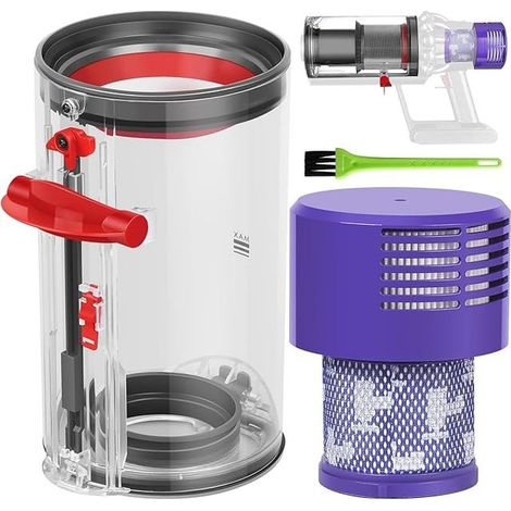 V10 Bin Collector Tank for Dyson V10 SV12 SV13 SV27 Filter Dust Bin Tank Spare Parts Accessories Filter Container Replacement for Dyson V10 Accessories Dust Bin