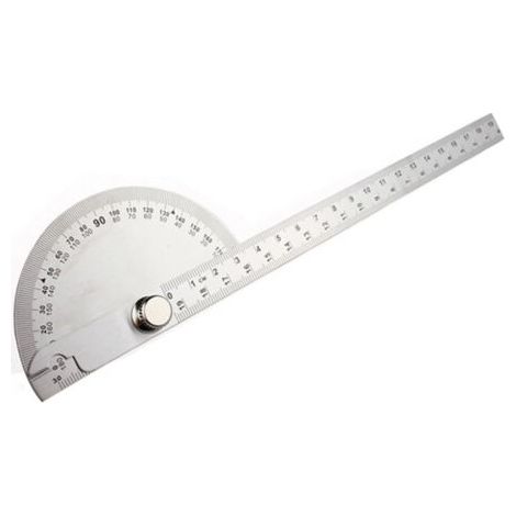 Einfacher Winkelmesser aus Edelstahl, multifunktioneller beweglicher Winkel, Silber 90x200mm (1/3)