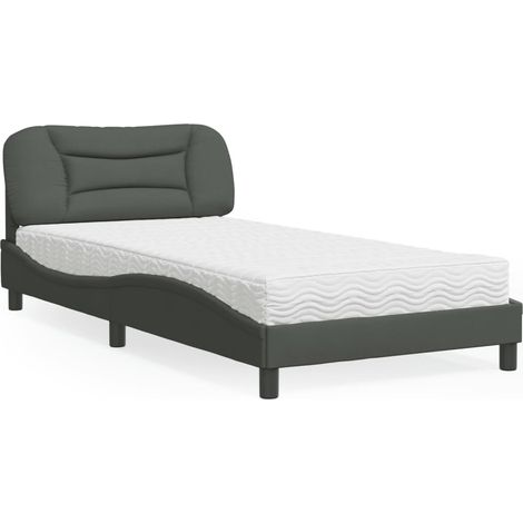 Bett mit Matratze Dunkelgrau 100x200 cm Stoff vidaXL516168 (1/5)