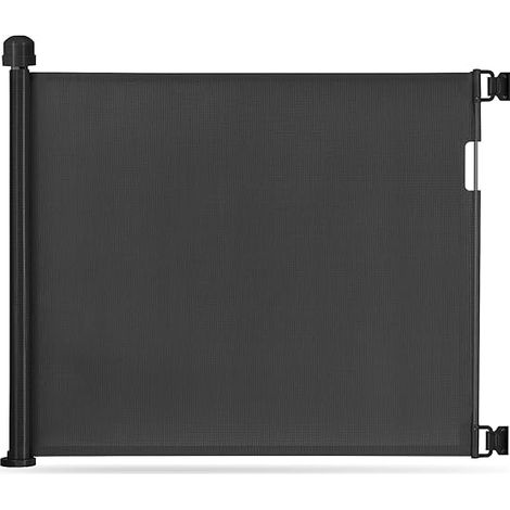 Barrière de Sécurité Rétractable pour Bébés et Chiens (0 à 130 cm), barrière de securité Escalier, Barrière Sécurité Enfant Relocalisable, pour une Utilisation à l'Intérieure et à l'Extérieure, Noir (1/5)