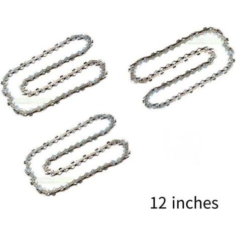 Confezione da 3 catene per motosega con barra da 12" (30 cm), 45 maglie di trasmissione, adatte a Dolmar, Echo, Bosch, Einhell e altri (1/4)