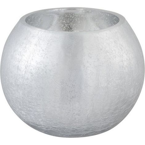 Photophore verre craquelé argenté mat Licia D 15cm (1/5)
