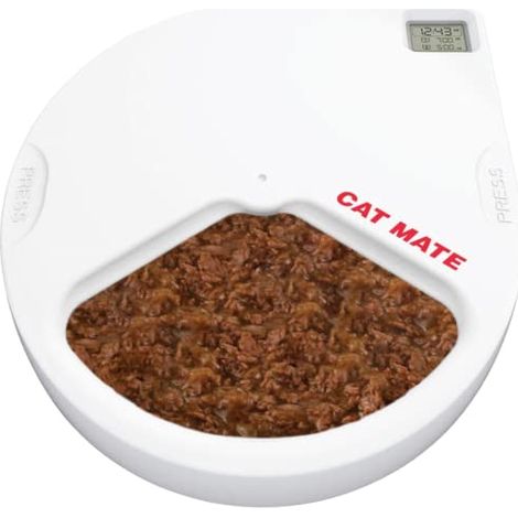 Cat Mate C300Â Ciotola per dosaggio Automatico dei 3 pasti, con Timer Digitale, per Gatti e Cani di Piccola Taglia (1/4)