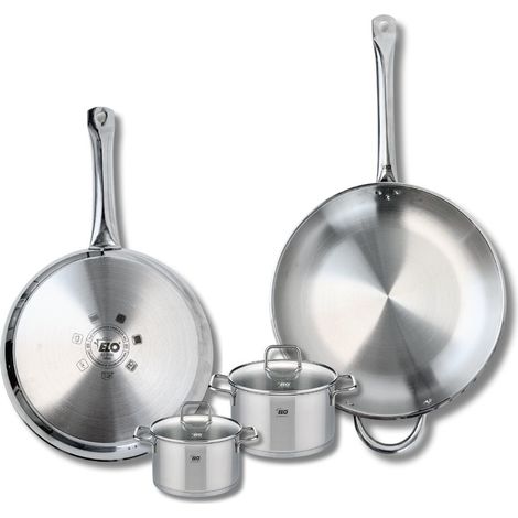 Ensemble de 2 Poêles de cuisson 28 et 32 cm et 2 faitouts 12 et 14 cm Elo Profi Citrin (1/5)