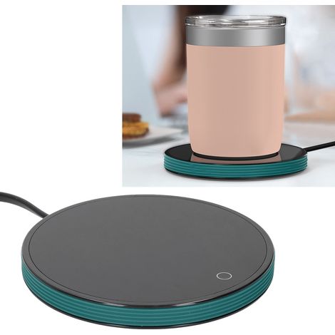 Sous-verre isotherme pour tasse à café/tapis chauffant/support pour tasse à eau/chauffe-tasse/chauffe-thé/chauffe-café de bureau/norme américaine 110 V vert foncé (1/5)