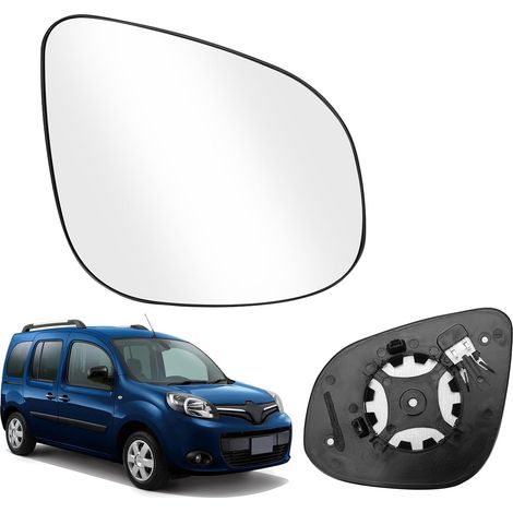 Verre de Rétroviseur Remplacement pour Renault Kangoo II 2013-2021, Rétroviseur Extérieur Chauffant Hyperbolique Verre de Rétroviseur Sphérique Gauche ou Droit (Droit),Personnalisé pour Kangoo II 2013 (1/5)
