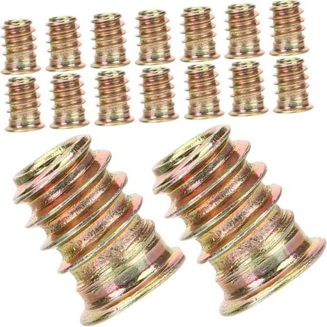 40 inserts filetés M6x15 pour meubles en bois, acier au carbone (1/5)
