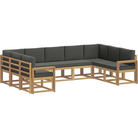 Outdoor-Sofagarnitur 9 stk. Weiß und Anthrazit vidaXL (1/5)