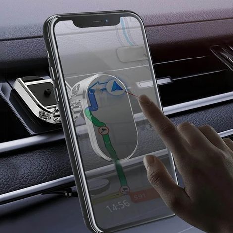 Support téléphonique magnétique pour voiture pliable, support à rotation 360°, socle pour tableau de bord, berceau pour smartphone (1/5)